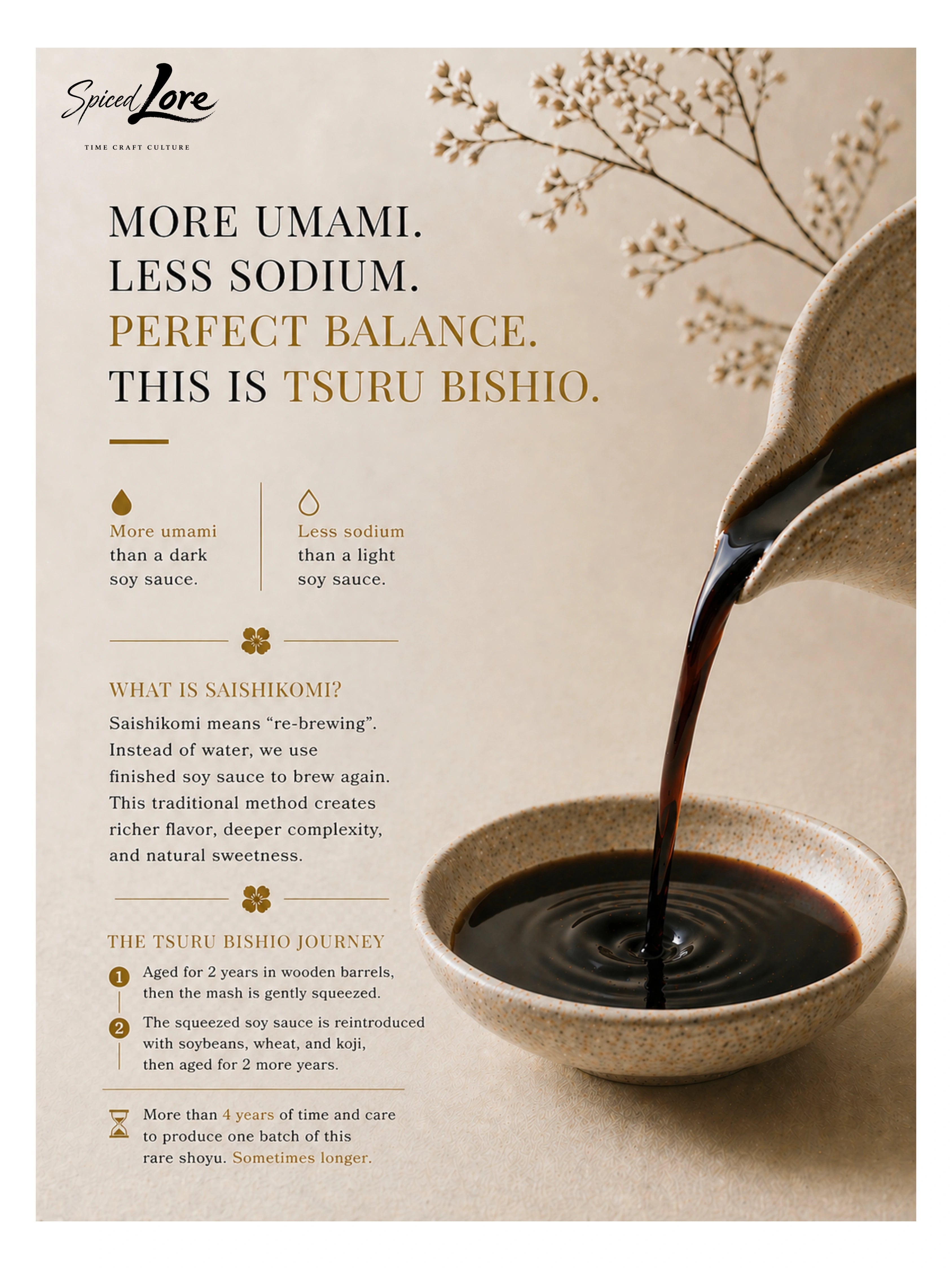 Tsuru Bishio – 4 Year Aged Double Brewed Japanese Soy Sauce (Saishikomi)