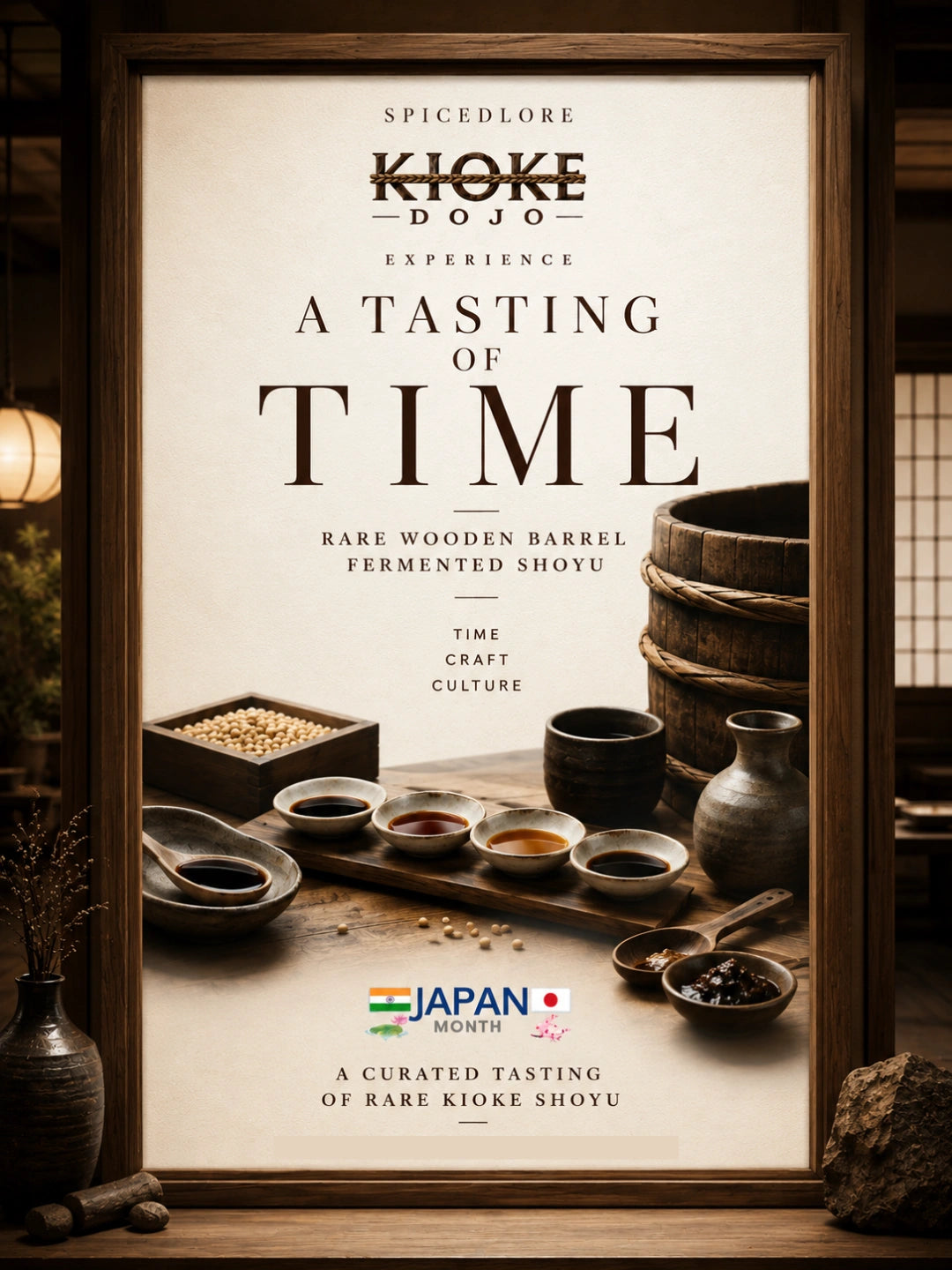 Wooden barrel fermented shoyu tasting